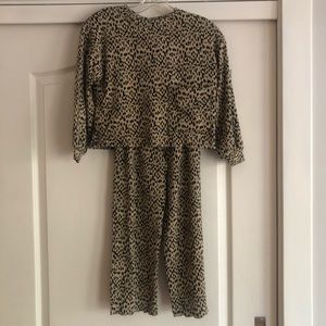 Zara Girls Ribbed Animal Print Leopard Sweater Set Size 7